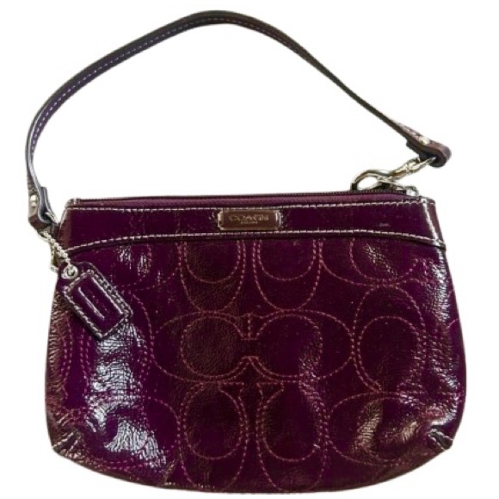 Coach Poppy Purple Patent Leather Wristlet Y2K Vintage
